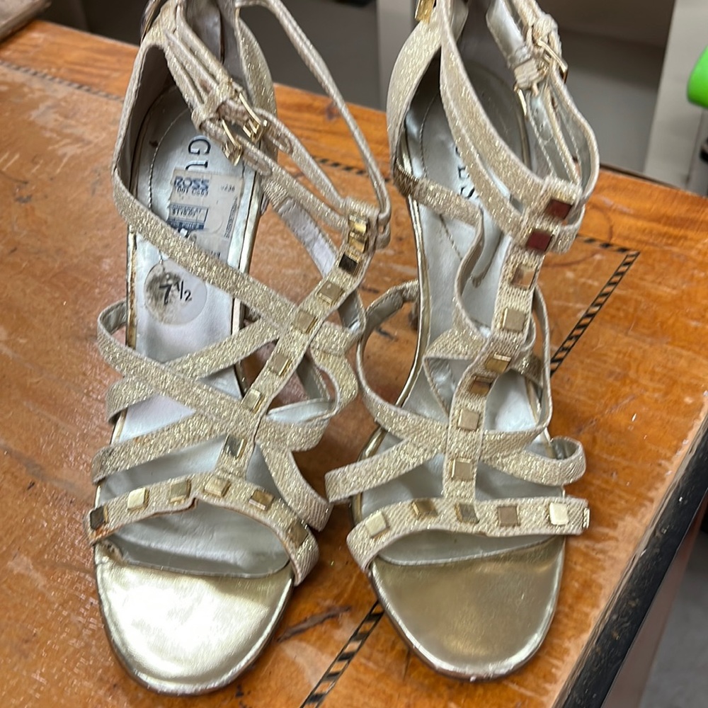 glitter gold high heel